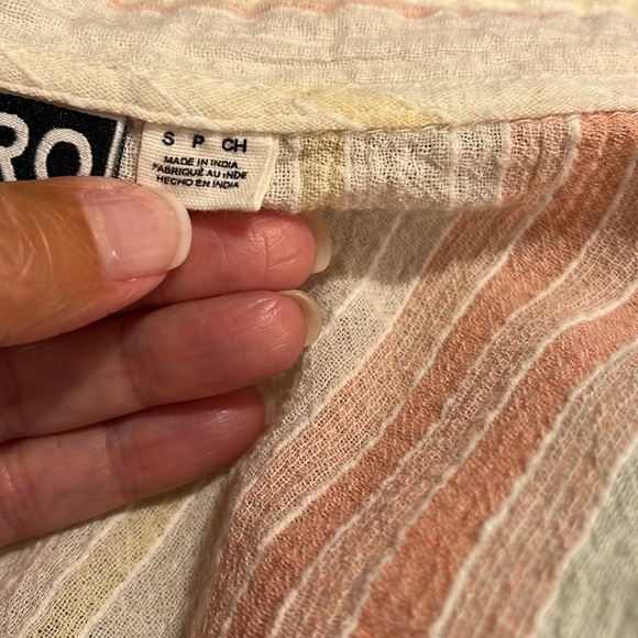 ROXY Pastel Striped Button Down Shirt Sz S - Picture 6 of 6